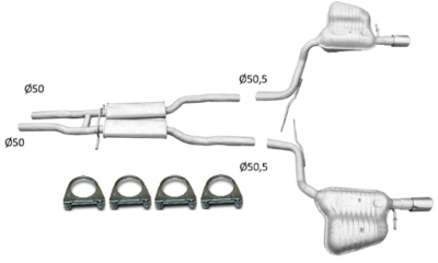 AUDI A6 C6 3.2 FSI QUATTRO 2004-2008 TŁUMIK KOMPLET