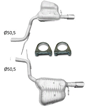 Audi A6 C6 3.2 FSI Quattro 2004-2008 Tłumik Końcowy lewy i prawy