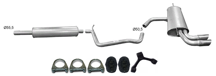 Audi A3 Sportback Sedan Hatchback 1.4 TFSI  90-92kW 122-125Hp 2012-2020  Tłumik Końcowy Środkowy