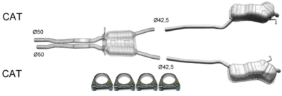 VW Volkswagen Passat 2.8  4 motion 30V 1996-2005 Tłumik Końcowy i Środkowy