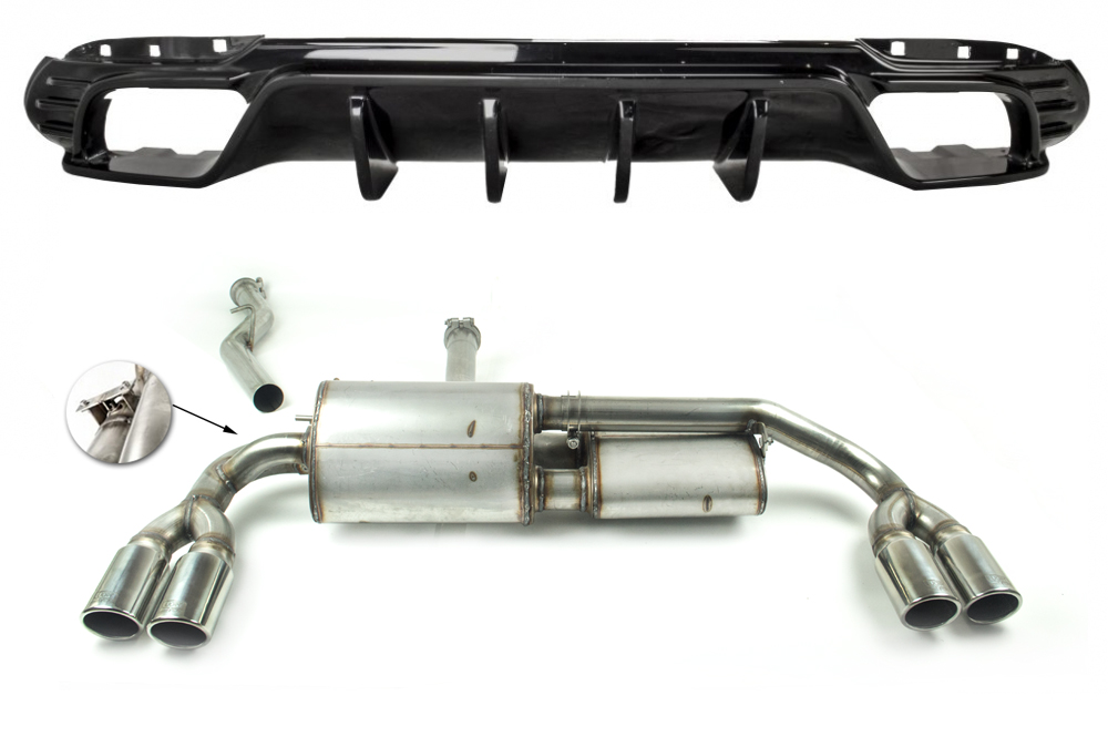 Tłumik Końcowy Nierdzewka Alfa  Romeo Giulia 2.0T 147 kW  Sedan 2016+  Zawór – Brak Elektroniki Quattro Terminali