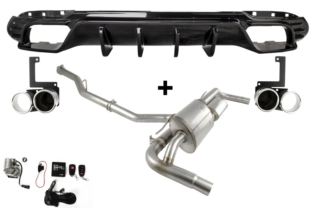 Tłumik Końcowy Nierdzewka Alfa  Romeo Giulia  2.0T 147 kW  Sedan 2016+  Quattro Terminali  Aktywny Zawór Klapowy