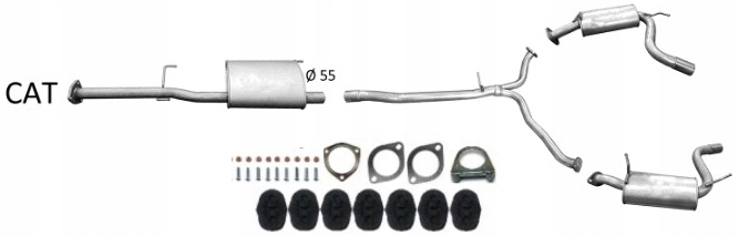 Chevrolet Captiva 2.4i Lpg100kw Suv 2006-0/00 Tłumik Rura Komplet