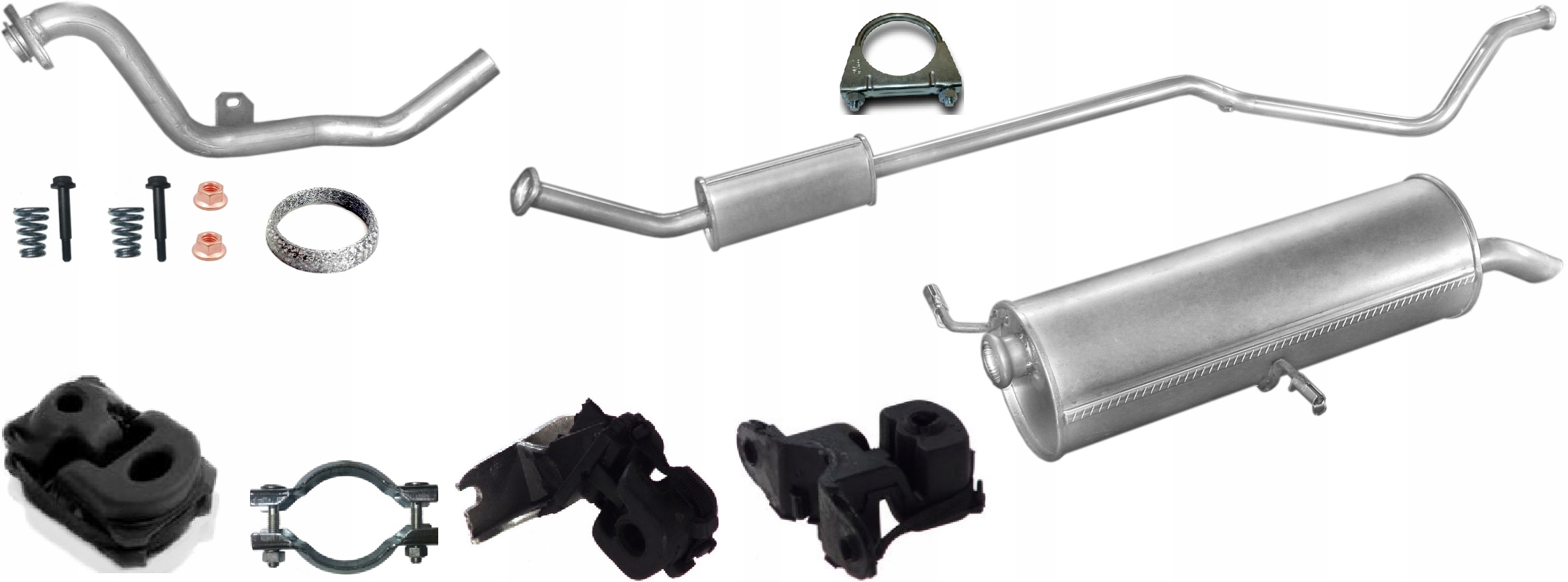 Citroen C4 1.6 16v 2004 – 10/2008 Tłumik Komplet