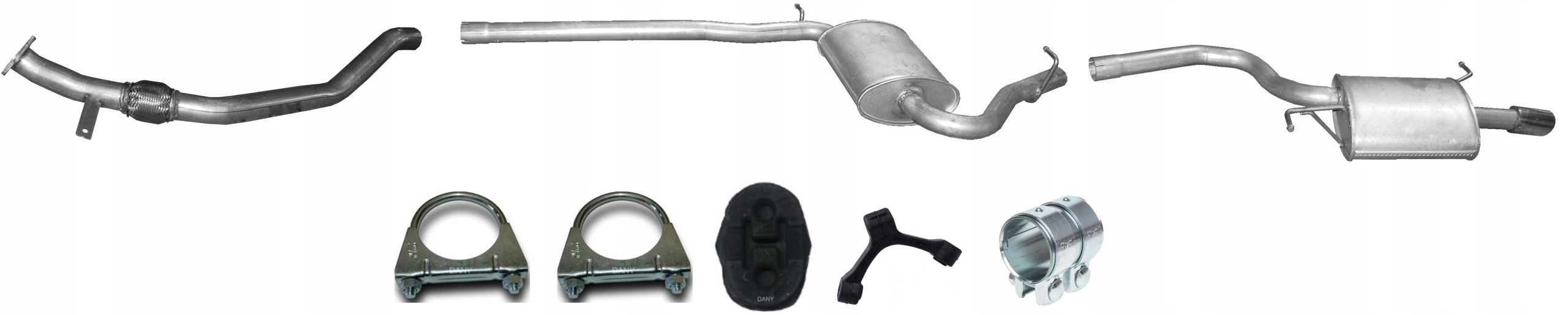 Audi A4 B6 2.0 Tłumik Układ Wydechowy Komplet