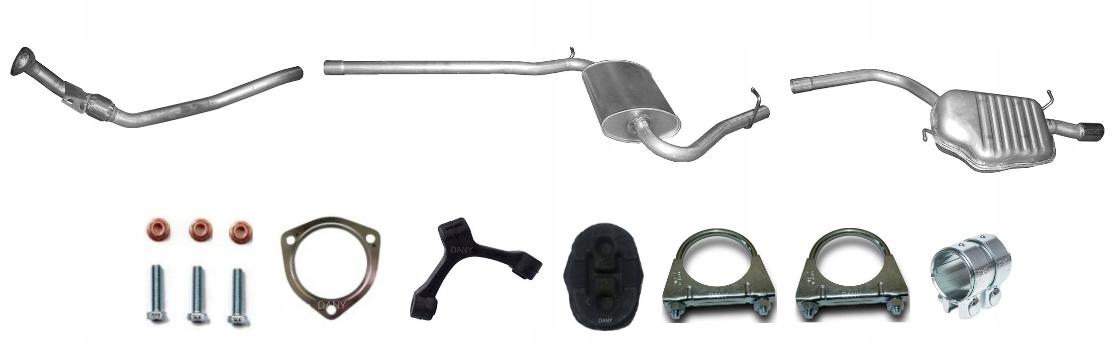 Audi A4 B6 1.6 75kW (2000-12/2004) Tłumik Układ Wydechowy Komplet