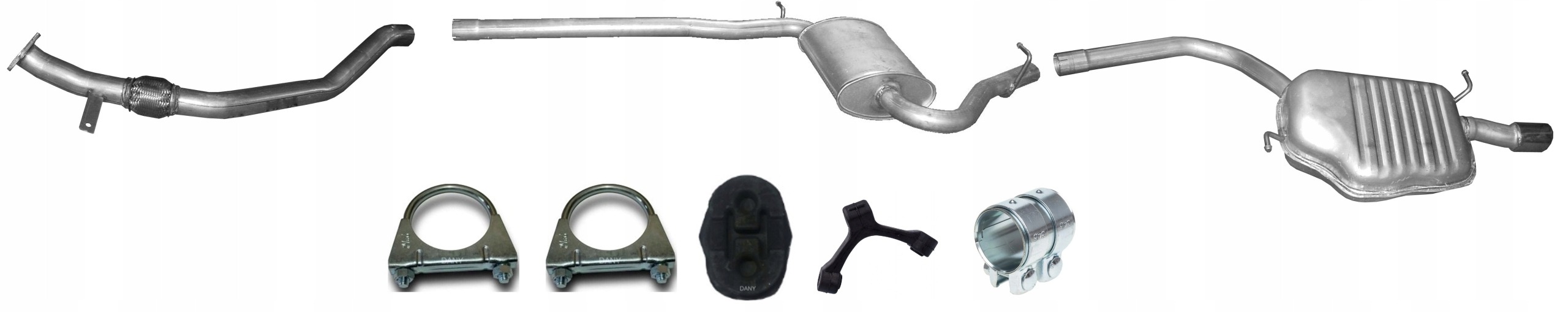 Audi A4 B6 2.0 Tłumik Układ Wydechowy Komplet