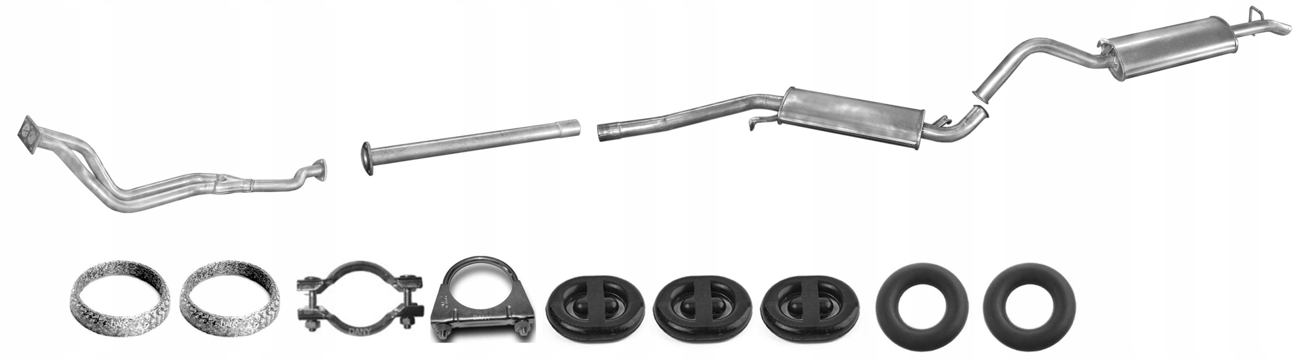 Audi 100 1.8 55kW (1982-7/1984) Tłumik Układ Wydechowy Komplet